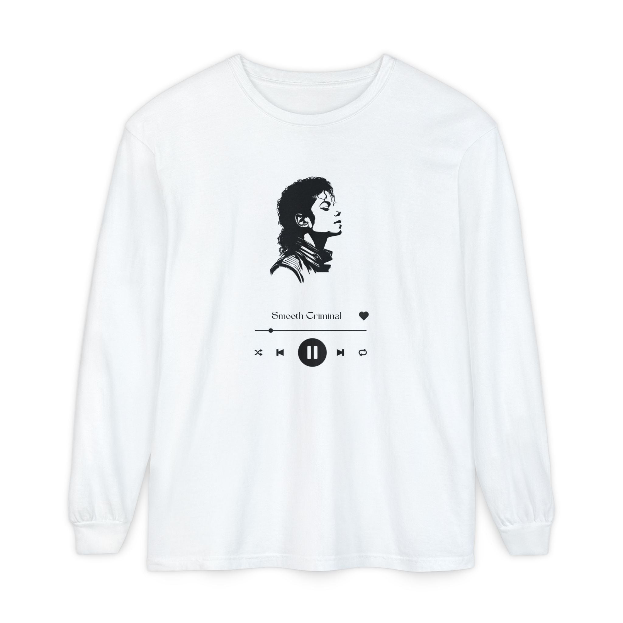 Long Sleeve T-Shirt — Retro Music Player Portrait Graphic
