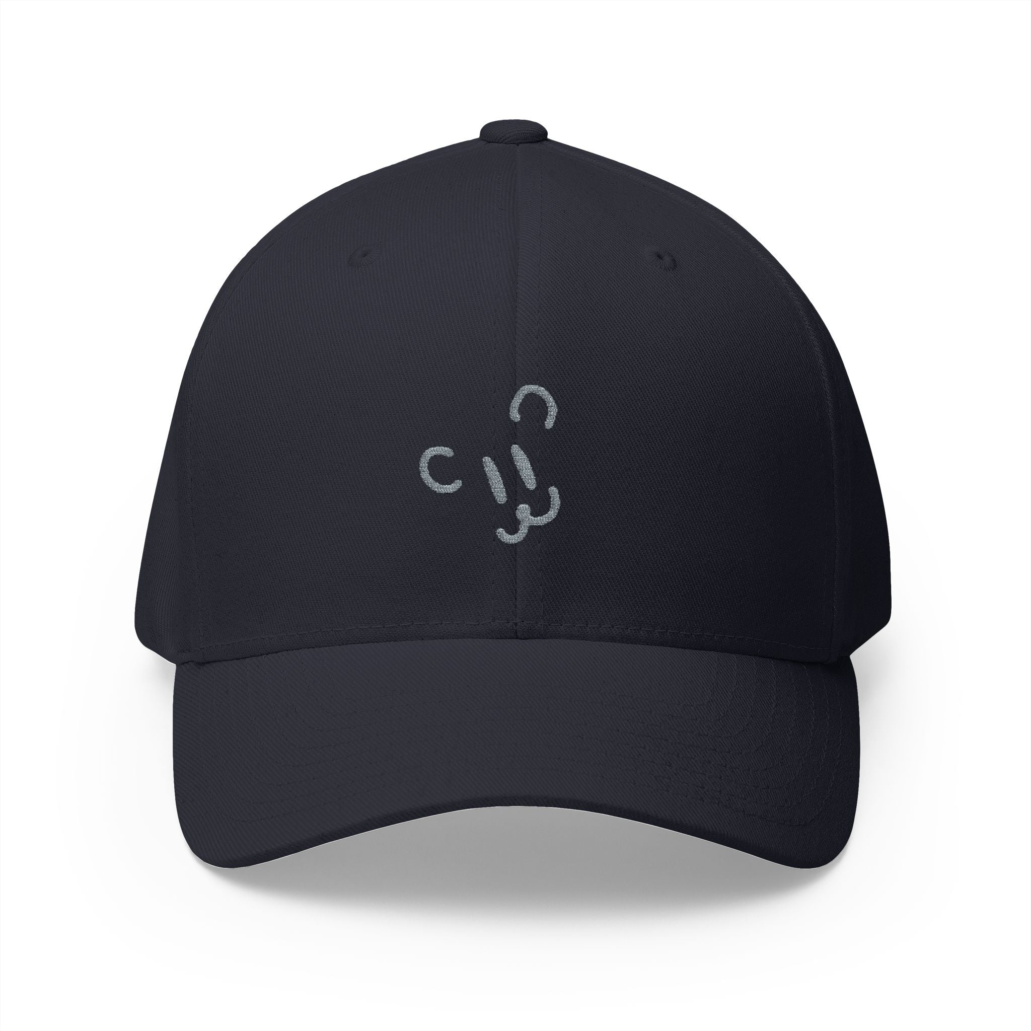 Minimal Cute Face Embroidered Cap — Simple Kawaii Baseball Hat