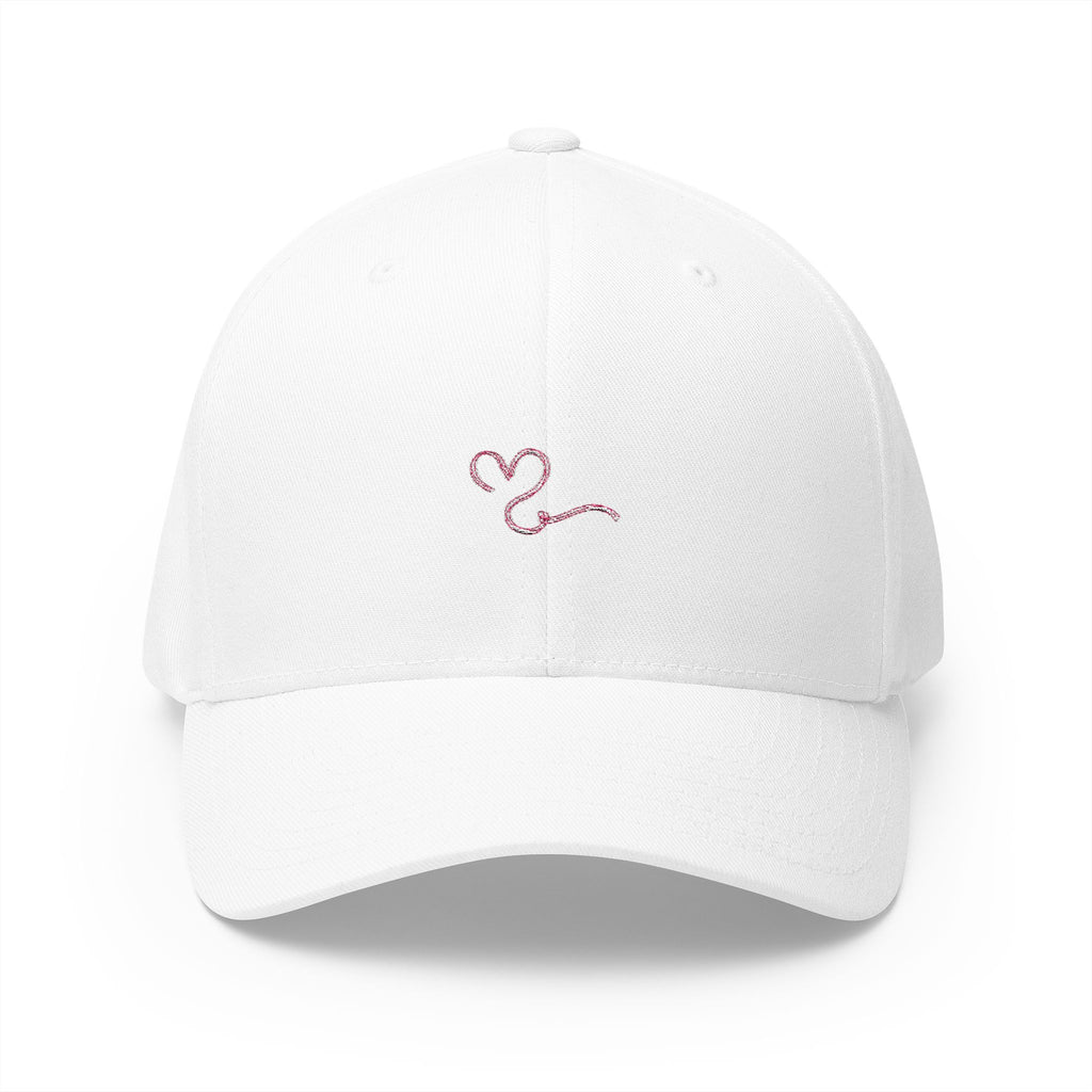 Embroidered Pink Heart Script Cap
