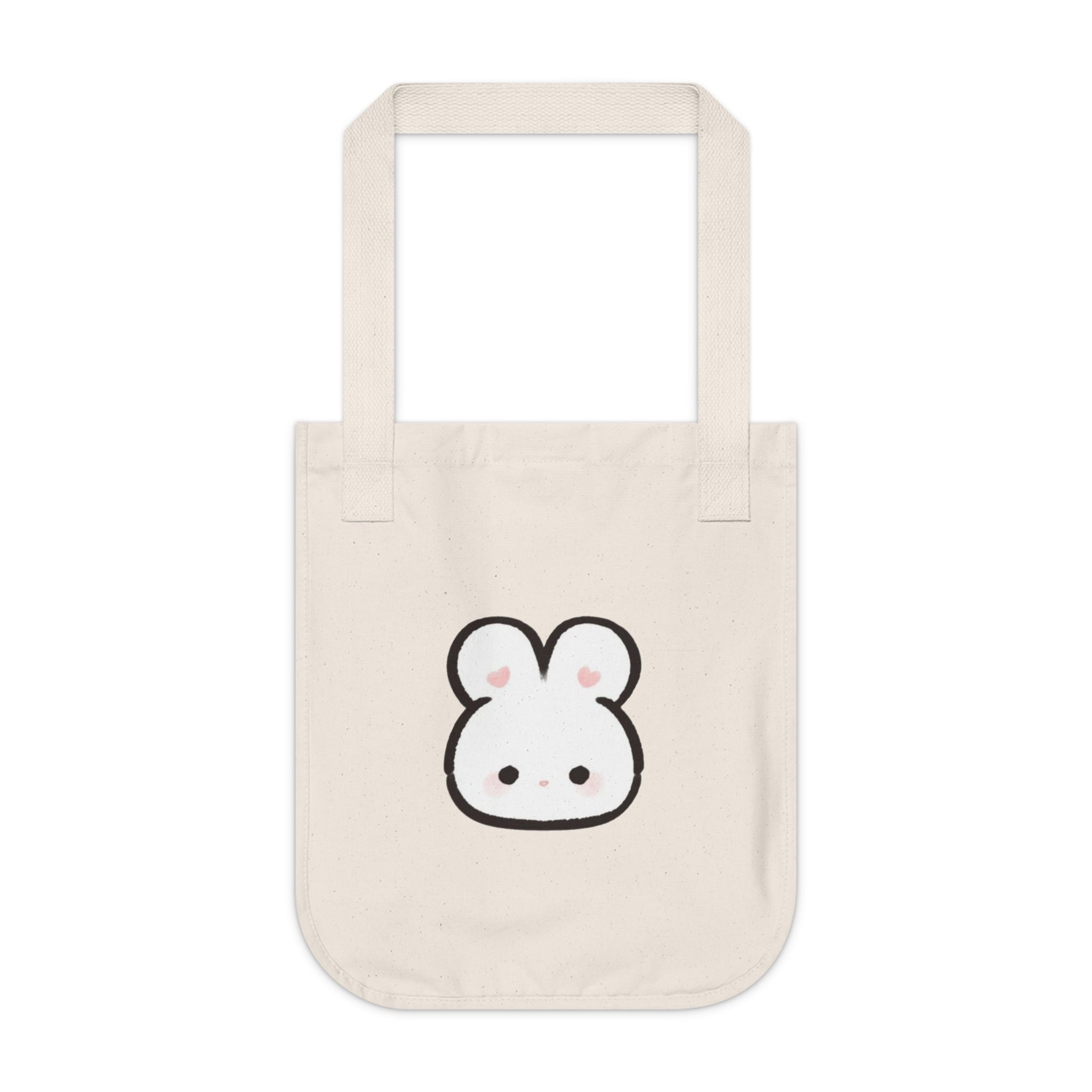 Cute Kawaii Bunny Tote Bag - Organic Canvas Grocery & Everyday Shopper
