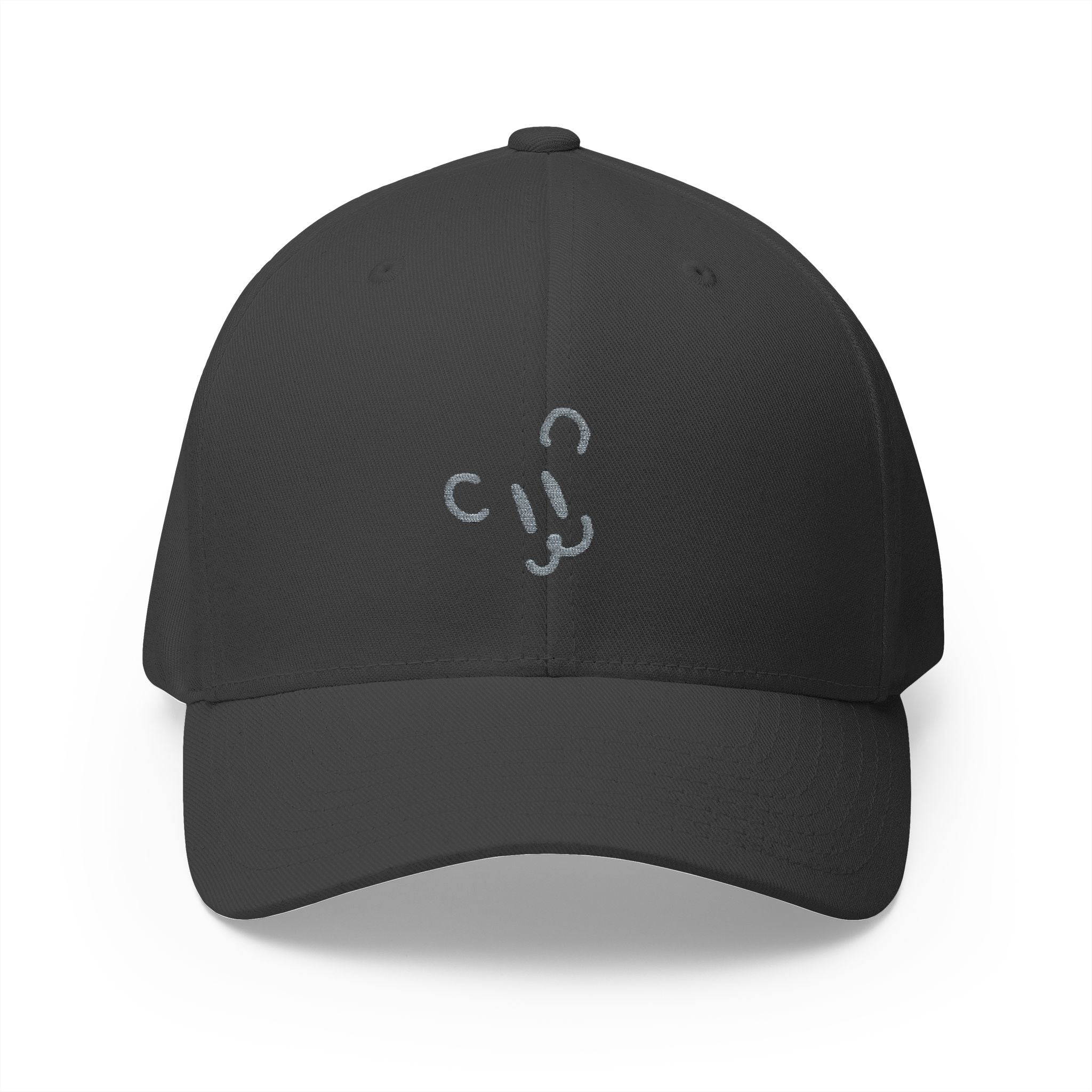 Minimal Cute Face Embroidered Cap — Simple Kawaii Baseball Hat