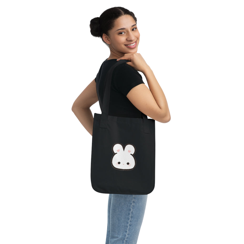 Cute Kawaii Bunny Tote Bag - Organic Canvas Grocery & Everyday Shopper