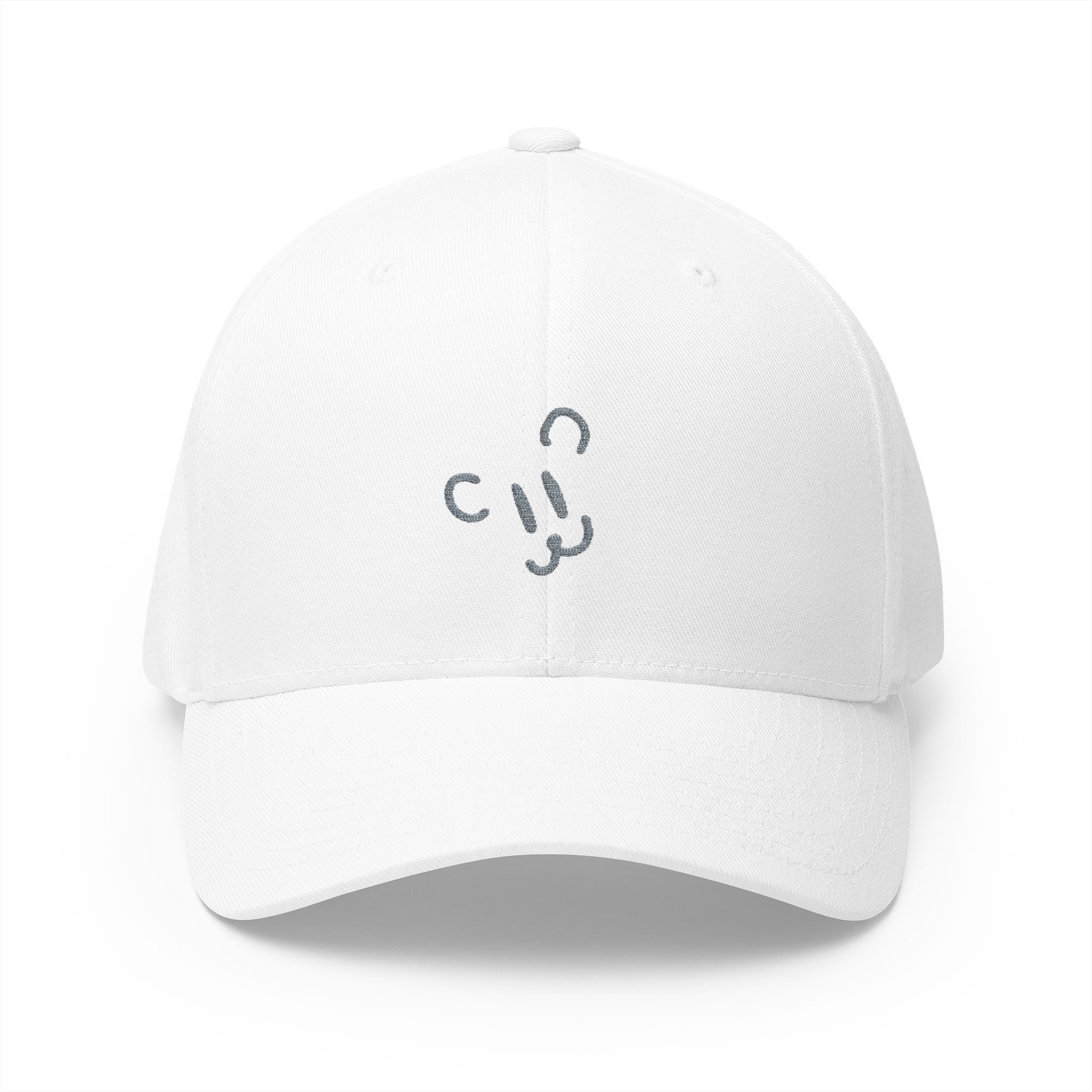 Minimal Cute Face Embroidered Cap — Simple Kawaii Baseball Hat